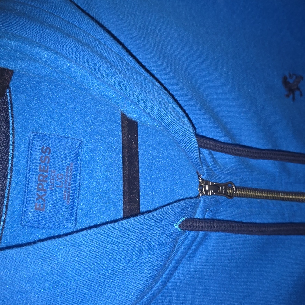 Express Mens Blue Hoodie - Picture 2 of 6